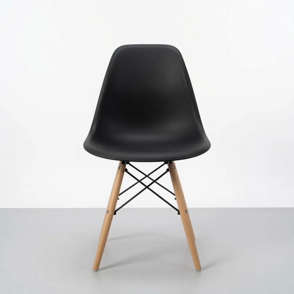 Silla Eames DSW Polipropileno Patas de Madera Haya · Silla Eames