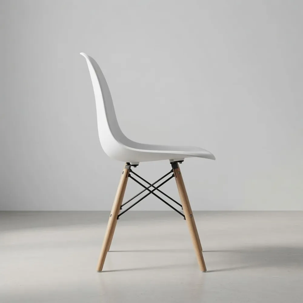 Silla Eames DSW Polipropileno Patas de Madera Haya · Silla Eames