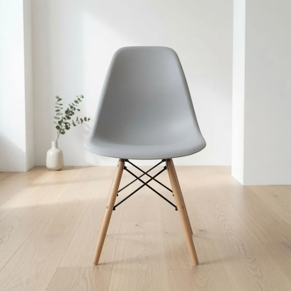 Silla Eames DSW Polipropileno Patas de Madera Haya · Silla Eames