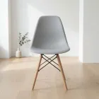 Silla Eames DSW Polipropileno Patas de Madera Haya · Silla Eames