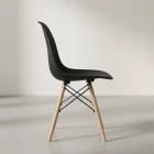 Silla Eames DSW Polipropileno Patas de Madera Haya · Silla Eames
