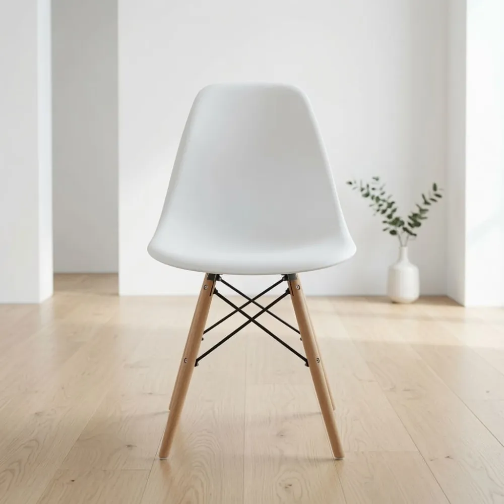 Silla Eames DSW Polipropileno Patas de Madera Haya · Silla Eames