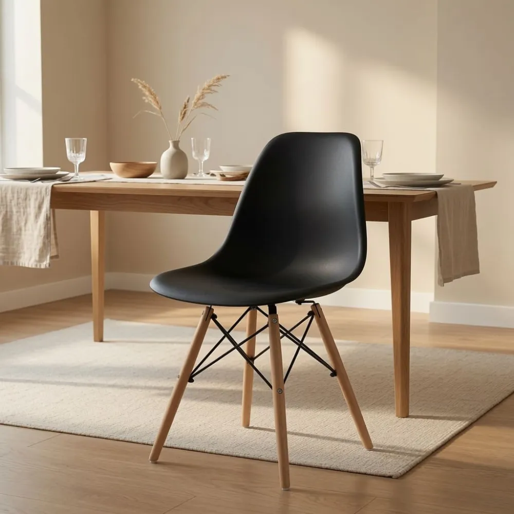 Silla Eames DSW Polipropileno Patas de Madera Haya · Silla Eames