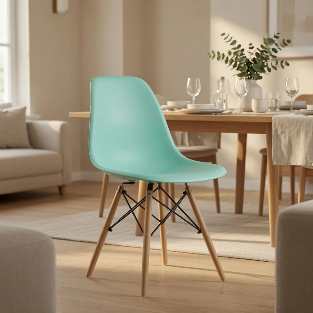Silla Eames DSW Polipropileno Patas de Madera Haya · Silla Eames