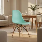 Silla Eames DSW Polipropileno Patas de Madera Haya · Silla Eames