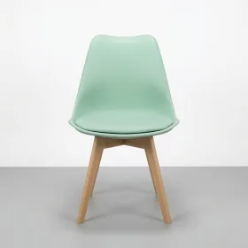 Silla Tulip Acolchada Ecocuero Patas de Madera Haya · Silla Tulip