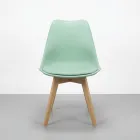 Silla Tulip Acolchada Ecocuero Patas de Madera Haya · Silla Tulip