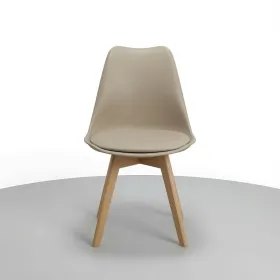 Silla Tulip Acolchada Ecocuero Patas de Madera Haya · Silla Tulip
