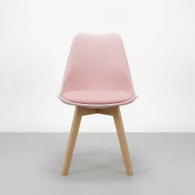 Silla Tulip Acolchada Ecocuero Patas de Madera Haya · Silla Tulip