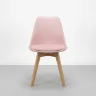 Silla Tulip Acolchada Ecocuero Patas de Madera Haya · Silla Tulip