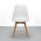 Silla Tulip Acolchada Ecocuero Patas de Madera Haya · Silla Tulip