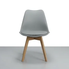 Silla Tulip Acolchada Ecocuero Patas de Madera Haya · Silla Tulip