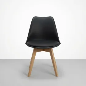 Silla Tulip Acolchada Ecocuero Patas de Madera Haya · Silla Tulip