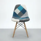 Silla Eames Patchwork Tela Patas de Madera Haya · Silla Eames DSW Patchwork