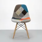 Silla Eames Patchwork Tela Patas de Madera Haya · Silla Eames DSW Patchwork