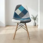 Silla Eames Patchwork Tela Patas de Madera Haya · Silla Eames DSW Patchwork