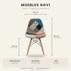 Silla Eames Patchwork Tela Patas de Madera Haya · Silla Eames DSW Patchwork