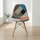 Silla Eames Patchwork Tela Patas de Madera Haya · Silla Eames DSW Patchwork
