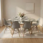 Comedor Mesa Cross Vidrio 140x90cm 6 Sillas Eames