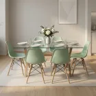 Comedor Mesa Cross Vidrio 140x90cm 6 Sillas Eames