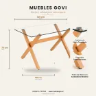 Comedor Mesa Cross Vidrio 140x90cm 6 Sillas Eames