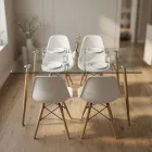 Comedor Mesa Vidrio 120x80cm 4 Sillas Eames