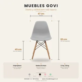 Comedor Mesa Vidrio 120x80cm 4 Sillas Eames