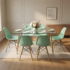 Comedor Mesa Vidrio 120x80cm 6 Sillas Eames