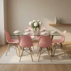 Comedor Mesa Vidrio 120x80cm 6 Sillas Eames