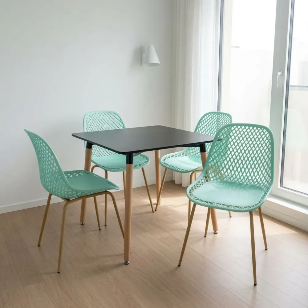 Comedor Mesa Eames MDF 80x80cm Sillas Panal