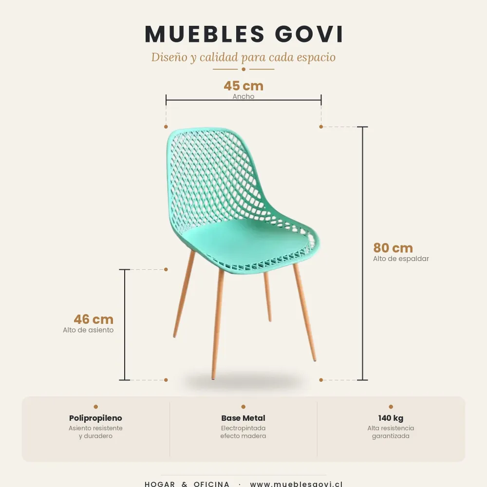 Comedor Mesa Eames MDF 80x80cm Sillas Panal