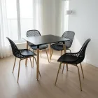 Comedor Mesa Eames MDF 80x80cm Sillas Panal