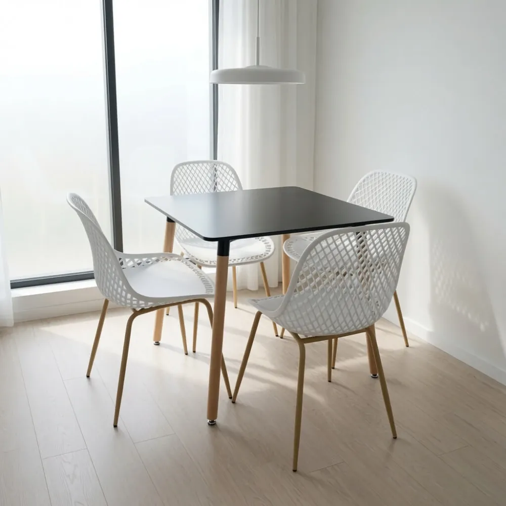 Comedor Mesa Eames MDF 80x80cm Sillas Panal