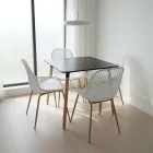 Comedor Mesa Eames MDF 80x80cm Sillas Panal