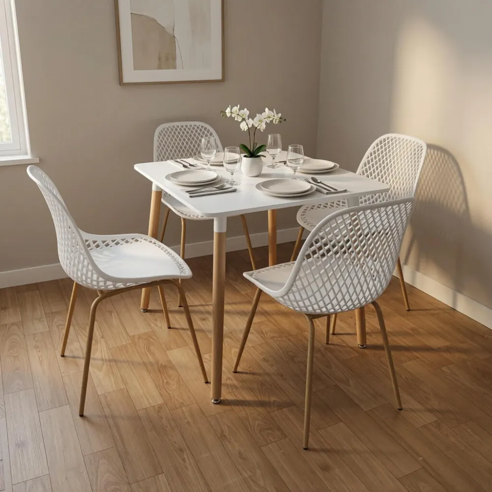 Comedor Mesa Eames MDF 80x80cm Sillas Panal