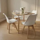 Comedor Mesa Eames MDF 80x80cm Sillas Tulip Acolchadas