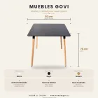 Comedor Mesa Eames MDF 80x80cm Sillas Tulip Acolchadas