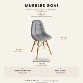Comedor Mesa Vidrio 140x90cm 4 Sillas Buckle Ecocuero