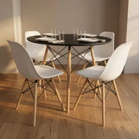 Comedor Mesa Redonda Eames 100cm 4 Sillas Eames
