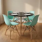 Comedor Mesa Redonda Eames 100cm 4 Sillas Eames