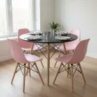 Comedor Mesa Redonda Eames 100cm 4 Sillas Eames