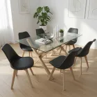 Juego de Comedor Mesa Vidrio 140x90cm 6 Sillas Tulip Acolchada · Comedor Humboldt