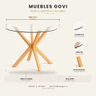 Comedor Mesa Vidrio 100cm 4 Sillas Tulip Acolchada