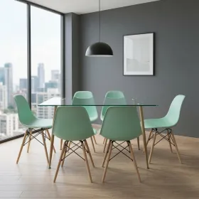 Comedor Mesa Vidrio 120x80cm 6 Sillas Eames