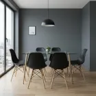 Comedor Mesa Vidrio 120x80cm 6 Sillas Eames
