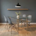 Comedor Mesa Vidrio 120x80cm 4 Sillas Eames