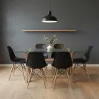 Comedor Mesa Cross Vidrio 140x90cm 6 Sillas Eames