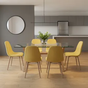 Comedor Rectangular Vidrio 140x90cm 6 Sillas scoop