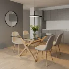 Comedor Rectangular Vidrio 140x90cm 4 Sillas