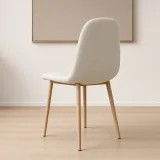 Silla Scoop Tapizada Lino Base Acero Diseño Minimalista